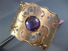 ESTATE LARGE 7.50CT DIAMOND & AAA AMETHYST 14K ROSE GOLD 3D CUFF BANGLE BRACELET