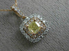 ESTATE .76CT WHITE & FANCY YELLOW DIAMOND 18KT WHITE & ROSE GOLD 3D HALO PENDANT