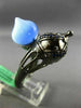 ESTATE LARGE 10.25CT AAA SAPPHIRE & BLUE AGATE 18KT BLACK GOLD ALADDIN LOVE RING