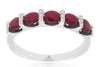 1.25CT DIAMOND & AAA RUBY 14KT WHITE GOLD OVAL & ROUND 5 STONE ANNIVERSARY RING