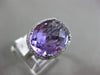 ESTATE 12.40CT DIAMOND & AAA EXTRA FACET AMETHYST 14KT WHITE GOLD OVAL HALO RING