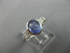 ESTATE .82CT DIAMOND & AAA CABOCHON TANZANITE 18KT WHITE GOLD 3D ENGAGEMENT RING