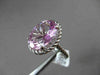ESTATE LARGE 10.35CT AAA PINK ICE 14KT WHITE GOLD SOLITAIRE FILIGREE OVAL RING