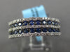 ESTATE 1CT DIAMOND & SAPPHIRE 14KT WHITE GOLD MULTI ROW WEDDING ANNIVERSARY RING
