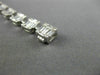 ESTATE WIDE 3.9CT ROUND & BAGUETTE DIAMOND 18K WHITE GOLD SQUARE TENNIS BRACELET