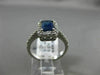 ESTATE 1.40CT DIAMOND & SAPPHIRE 14K WHITE GOLD HALO EMERALD CUT ENGAGEMENT RING