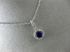 ESTATE .48CT DIAMOND & AAA AMETHYST 14KT WHITE GOLD ROUND HALO FLOATING PENDANT