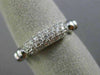 ESTATE .30CT DIAMOND 18KT WHITE GOLD 3D MULTI ROW PAVE WEDDING ANNIVERSARY RING