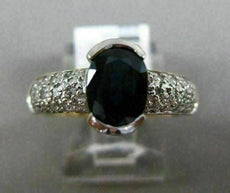 1.84CT DIAMOND & AAA OVAL SAPPHIRE 14K YELLOW GOLD 3D SEMI BEZEL ENGAGEMENT RING