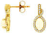 0.77CT DIAMOND & AAA OPAL 14K YELLOW GOLD OVAL & ROUND LOVE KNOT HANGING EARRINGS