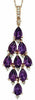 ESTATE 3.32CT DIAMOND & AAA AMETHYST 14K ROSE GOLD 3D TEAR DROP FLOATING PENDANT