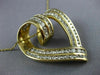 ESTATE EXTRA LARGE 3.07CT DIAMOND 14KT YELLOW GOLD 3D OPEN HEART SLIDE PENDANT