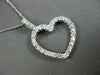 ESTATE LARGE .77CT DIAMOND 14KT WHITE GOLD FLOATING OPEN HEART PENDANT #14730