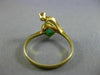 ESTATE .80CT DIAMOND & AAA EMERALD 18KT YELLOW GOLD 3D LEAF ROPE HEART LOVE RING