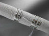 ESTATE LARGE 1.06CT DIAMOND 14KT WHITE GOLD MULTI WAVE DOUBLE CHAIN FUN RING