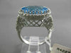 ESTATE 7.33CTW DIAMOND & AAA BLUE TOPAZ 14K WHITE GOLD FILIGREE HALO OVAL RING