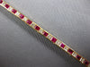 6.86CT DIAMOND & AAA RUBY 14KT YELLOW GOLD 3D CHANNEL INVISIBLE TENNIS BRACELET