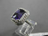 ESTATE LARGE 4.96CTW DIAMOND & AAA AMETHYST 14KT WHITE GOLD 3D HALO FUN RING
