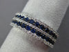 ESTATE 1CT DIAMOND & SAPPHIRE 14KT WHITE GOLD MULTI ROW WEDDING ANNIVERSARY RING