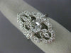 ESTATE LARGE 1.08CT DIAMOND 14KT WHITE GOLD 3D OPEN FILIGREE LEAF FLOWER RING
