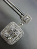 LARGE 3.41CT DIAMOND 18KT WHITE GOLD ROUND & BAGUETTE DOUBLE HALO STUD EARRINGS