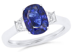 WIDE 2.18CT DIAMOND & AAA SAPPHIRE 18KT WHITE GOLD 3D MULTI ROW ANNIVERSARY RING
