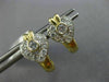 ANTIQUE .65CT DIAMOND 14KT TWO TONE GOLD HEART CLUSTER FILIGREE EARRINGS #11683