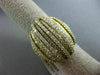 ESTATE MASSIVE 4.76CT DIAMOND 18KT YELLOW GOLD 3D MULTI ROW OPEN COCKTAIL RING