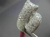 ESTATE LARGE 4.68CT DIAMOND & AAA EMERALD 18KT WHITE GOLD PAVE PANTHER FUN RING
