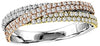 ESTATE .65CT DIAMOND 14KT TRI COLOR GOLD TWO ROW CRISS CROSS OVER LAPPING RING
