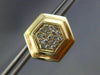 ESTATE LARGE 2.0CT DIAMOND 14K YELLOW 3D HEXAGON MENS CUFFLINKS & SHIRT STUD SET
