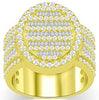 EXTRA LARGE 2.45CT DIAMOND 14KT YELLOW GOLD ROUND & BAGUETTE MULTI ROW FUN RING