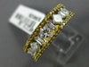 ESTATE 1.72CT WHITE & FANCY YELLOW DIAMOND 18KT GOLD SEMI ETERNITY WEDDING RING