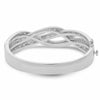 ESTATE LARGE 6.46CT DIAMOND 14K WHITE GOLD MULTI ROW CRISS CROSS BANGLE BRACELET