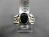 ESTATE 1.39CT DIAMOND & AAA SAPPHIRE 14K WHITE GOLD 3D GREEK KEY ENGAGEMENT RING