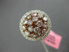 ESTATE WIDE 1.80CT WHITE & PINK DIAMOND 18K 2 TONE GOLD CLUSTER ANNIVERSARY RING
