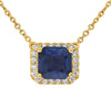 1.59CT DIAMOND & AAA SAPPHIRE 18KT YELLOW GOLD EMERALD CUT SQUARE LOVE NECKLACE