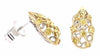 .32CT FANCY YELLOW DIAMOND 18K 2 TONE GOLD OPEN FILIGREE TEAR DROP STUD EARRINGS