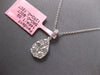 LARGE 1.02CT DIAMOND 14KT WHITE 3D GOLD INVISIBLE PEAR SHAPE TEAR DROP PENDANT