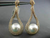 EXTRA LARGE 3.45CT DIAMOND & AAA SOUTH SEA PEARL 18KT ROSE GOLD HANGING EARRINGS