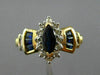 ESTATE .98CT DIAMOND & SAPPHIRE 14KT WHITE & YELLOW GOLD 3D HALO ENGAGEMENT RING
