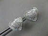 ESTATE 1.30CTW DIAMOND STAR HEART 14KT WHITE GOLD PUSHBACK EARRINGS 12MM #20989
