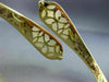 ESTATE WIDE 2.0CT DIAMOND & AAA WHITE QUARTZ 14KT YELLOW GOLD CRISS CROSS BANGLE