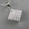 ESTATE .75CT DIAMOND SQUARE 14KT WHITE GOLD PENDANT F COLOR VVS SIMPLY AMAZING