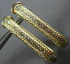 ESTATE 14KT WHITE & YELLOW GOLD CLASSIC RECTANGULAR HOOP EARRINGS #26098