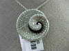 ESTATE LARGE 1.34CT DIAMOND & ONYX 18KT WHITE GOLD SWIRL SHELL FLOATING PENDANT