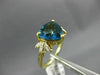 LARGE 4.05CT DIAMOND & AAA LONDON BLUE TOPAZ 14KT 2 TONE GOLD TRILLION FUN RING