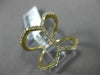 ESTATE LARGE .44CT ROUND DIAMOND 14KT YELLOW GOLD 3D OPEN HEXAGON LOVE RING