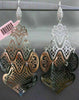 ESTATE LARGE .60CT DIAMOND 14K WHITE GOLD 3D PAVE OPEN FILIGREE HANGING EARRINGS