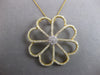 ESTATE EXTRA LARGE 2.85CT DIAMOND 18KT YELLOW GOLD FLOWER LOVE FLOATING PENDANT